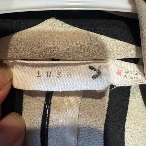 Lush Black and White Striped Blazer - Picture 2 of 2